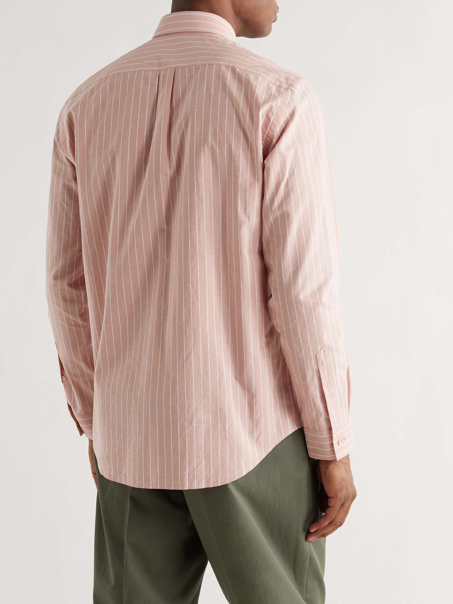 Button-Down Collar Striped Cotton-Poplin Shirt - 4