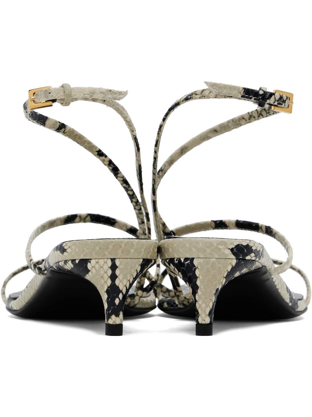 Beige Loop Kitten Heeled Sandals - 2