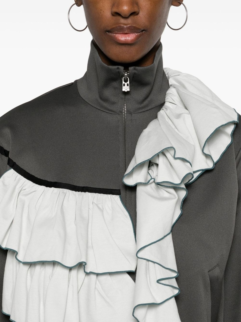 ruffled striped zipped jacket 5