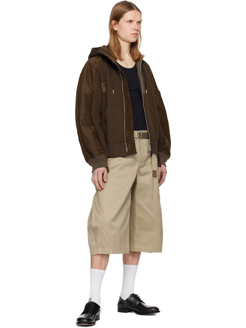 sacai Brown Sponge Sweat Hoodie outlook