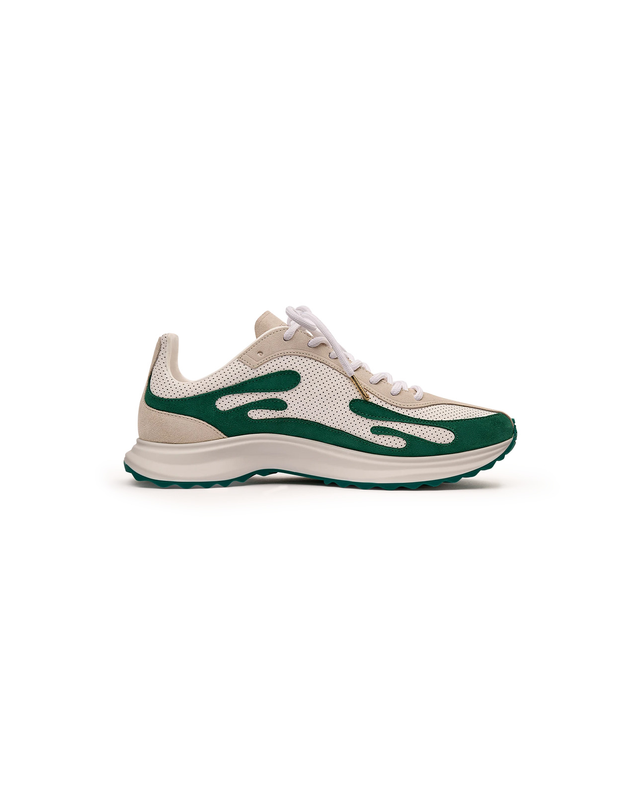 Women's White & Green Stade Sneaker | Casablanca Paris - 3