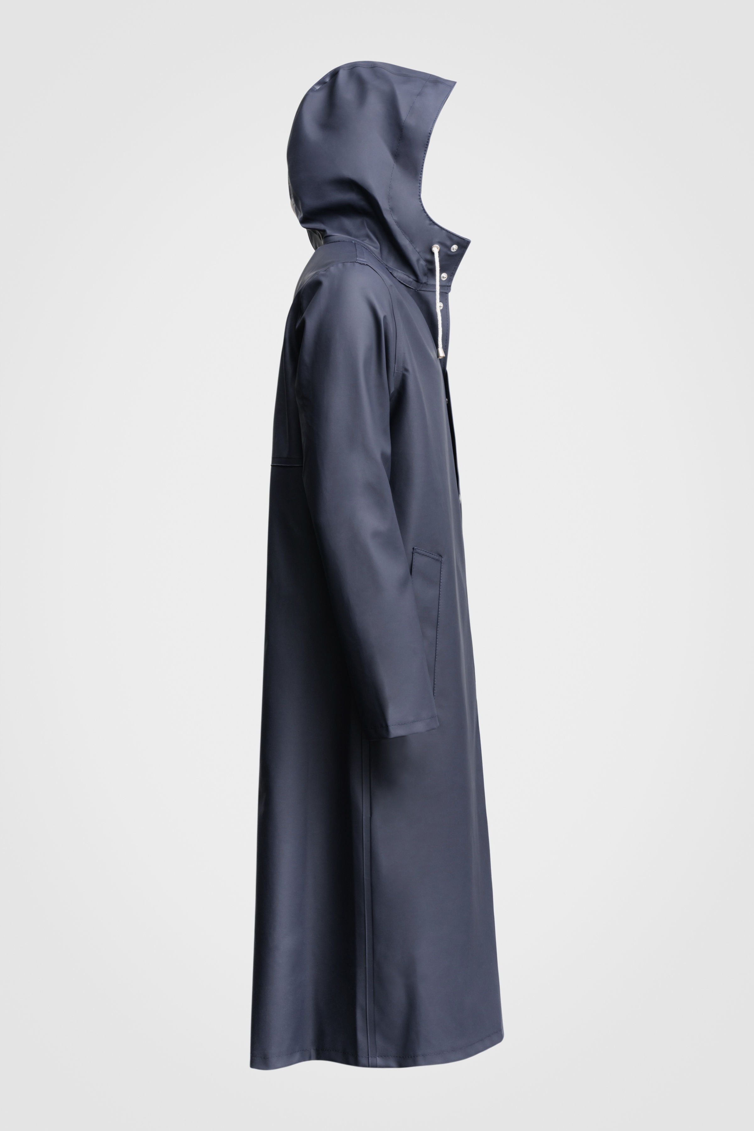 Stockholm Long Print Raincoat Navy - 5