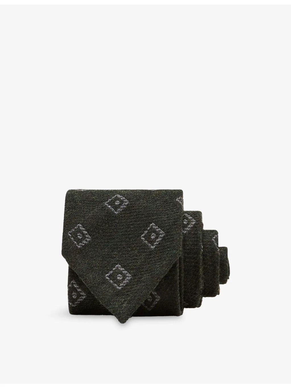 Fazio Diamond-Medallion Wool-Silk Tie - 1