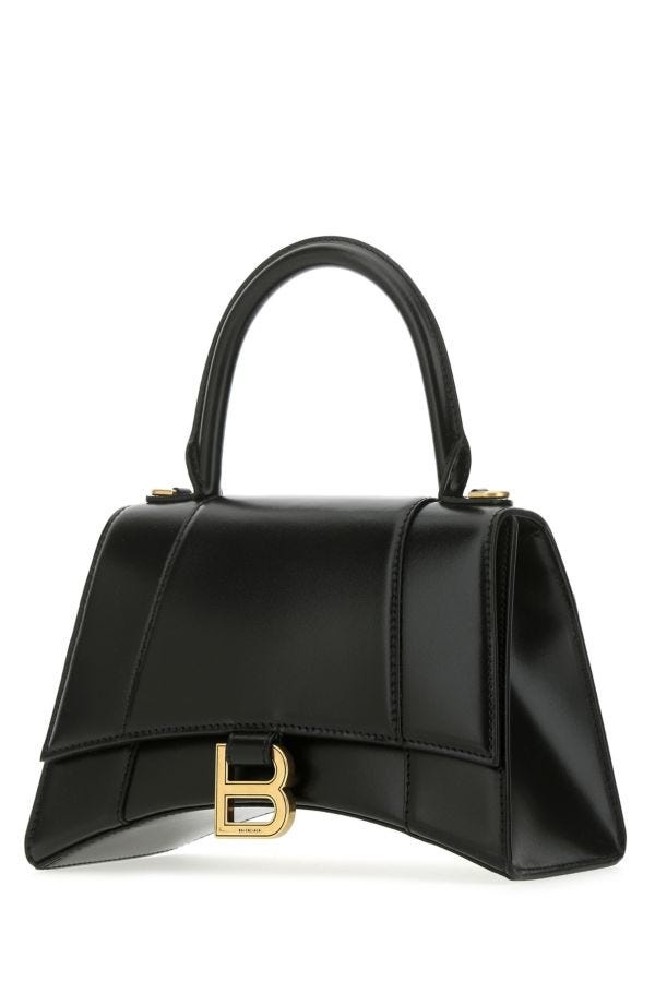 Black leather small Hourglass handbag - 3