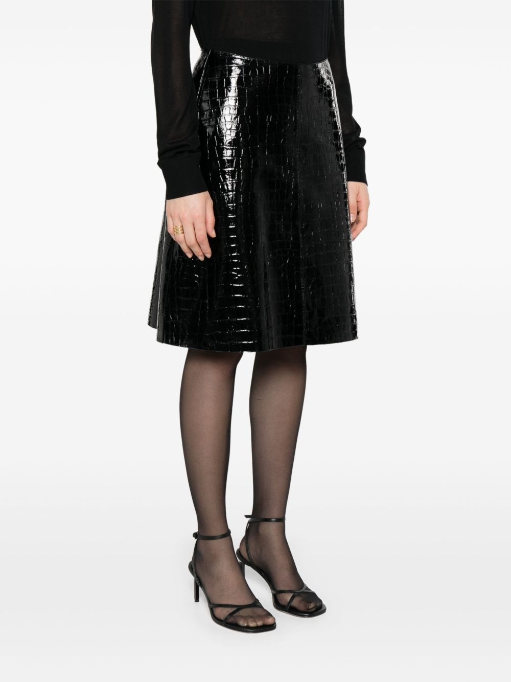 crocodile-embossed skirt - 3