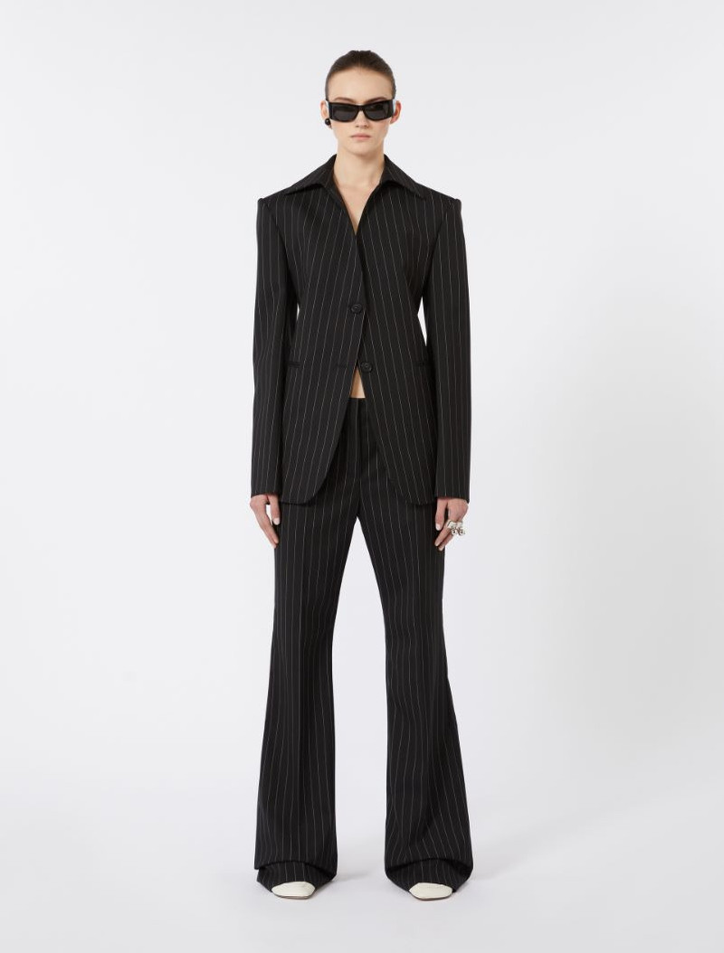 Sportmax Slim-fit stretch gabardine blazer - black outlook