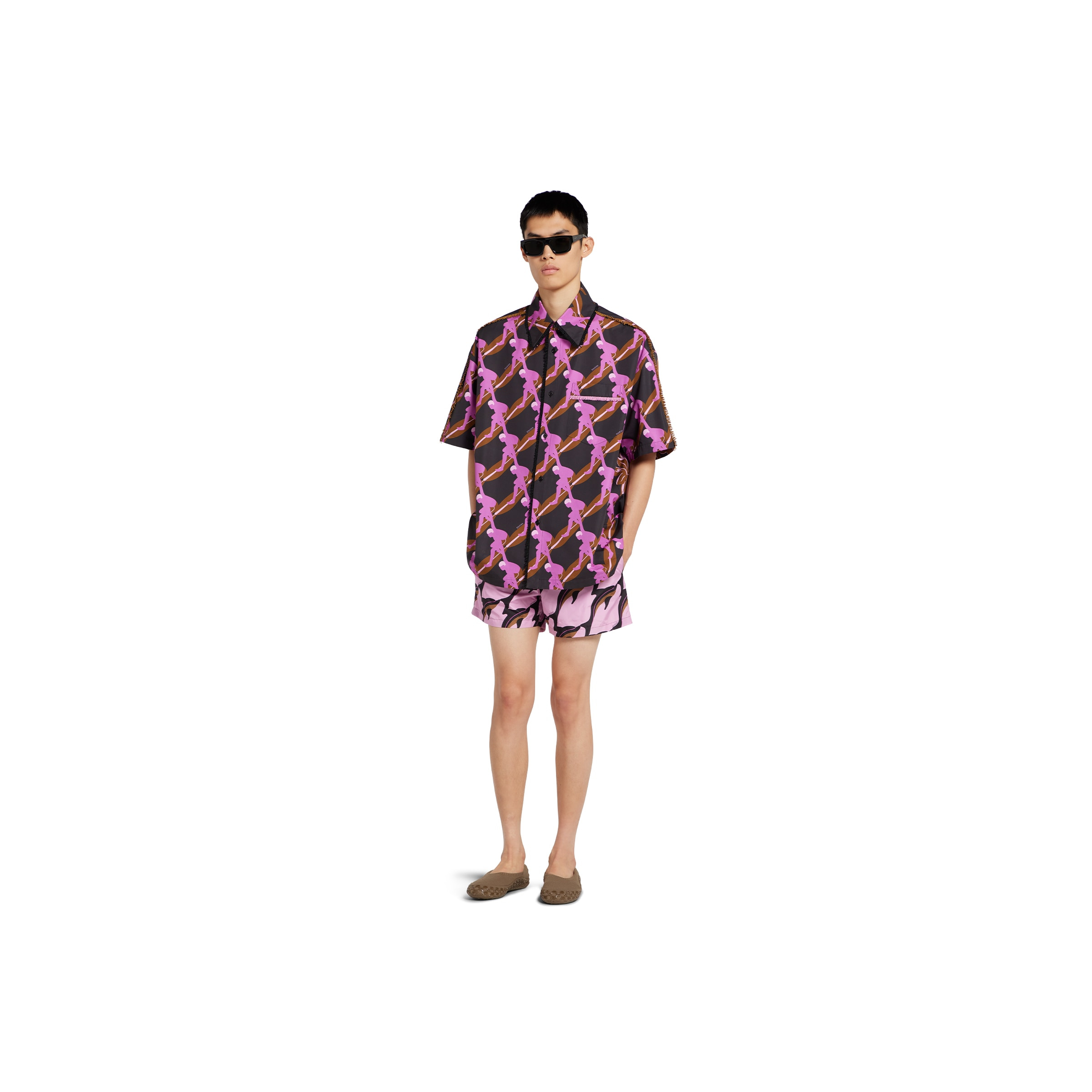 Printed technical poplin swim short - 2