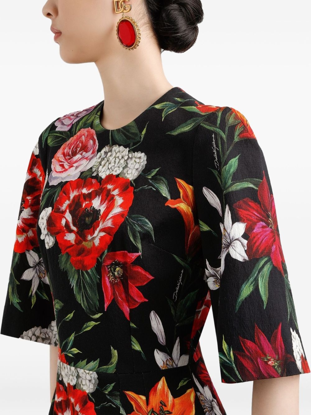 floral-print mini dress - 4