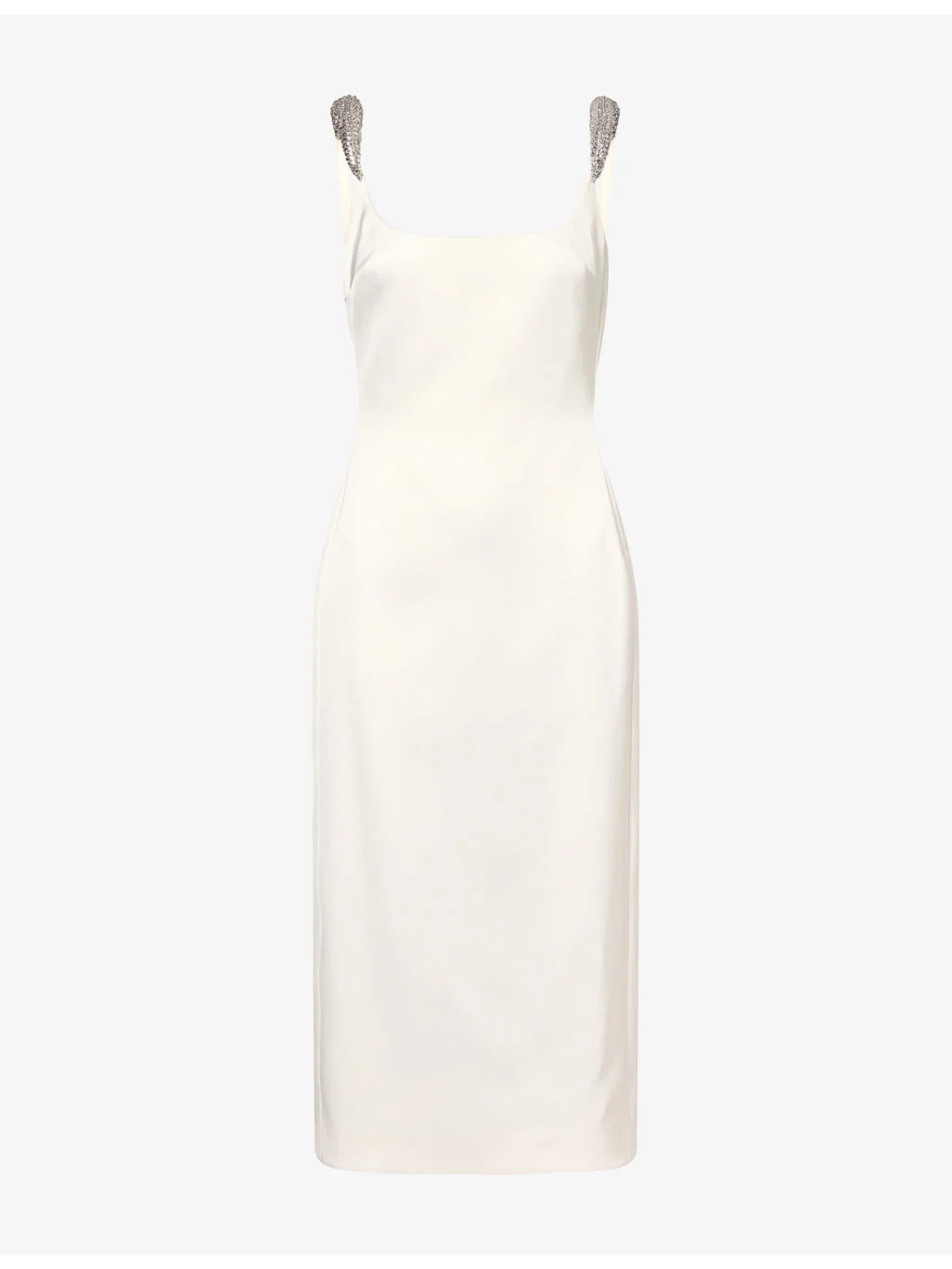 Scoop-Neck Crystal-Embellished Crepe Midi Dress - 1