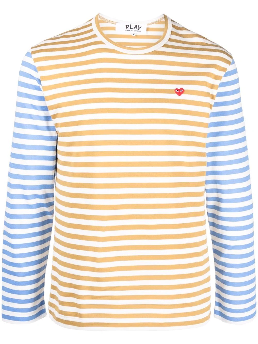 logo-embroidered stripe-print T-shirt - 1