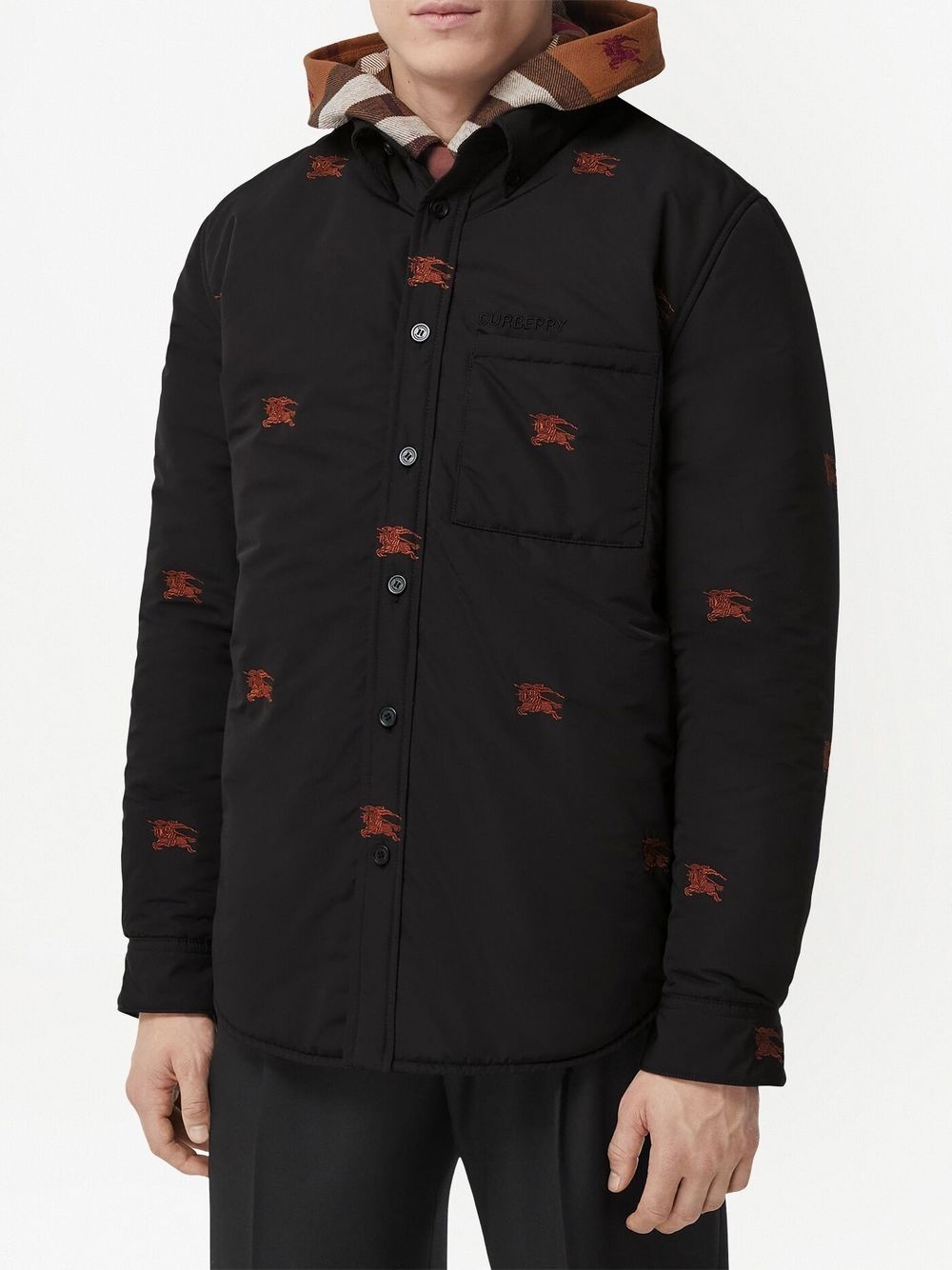embroidered padded overshirt - 3