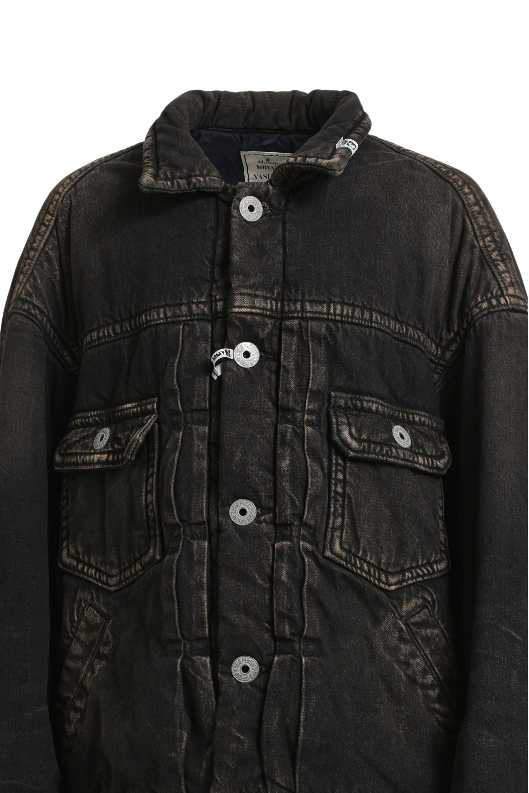 PUFFER DENIM JACKET / BLK - 4