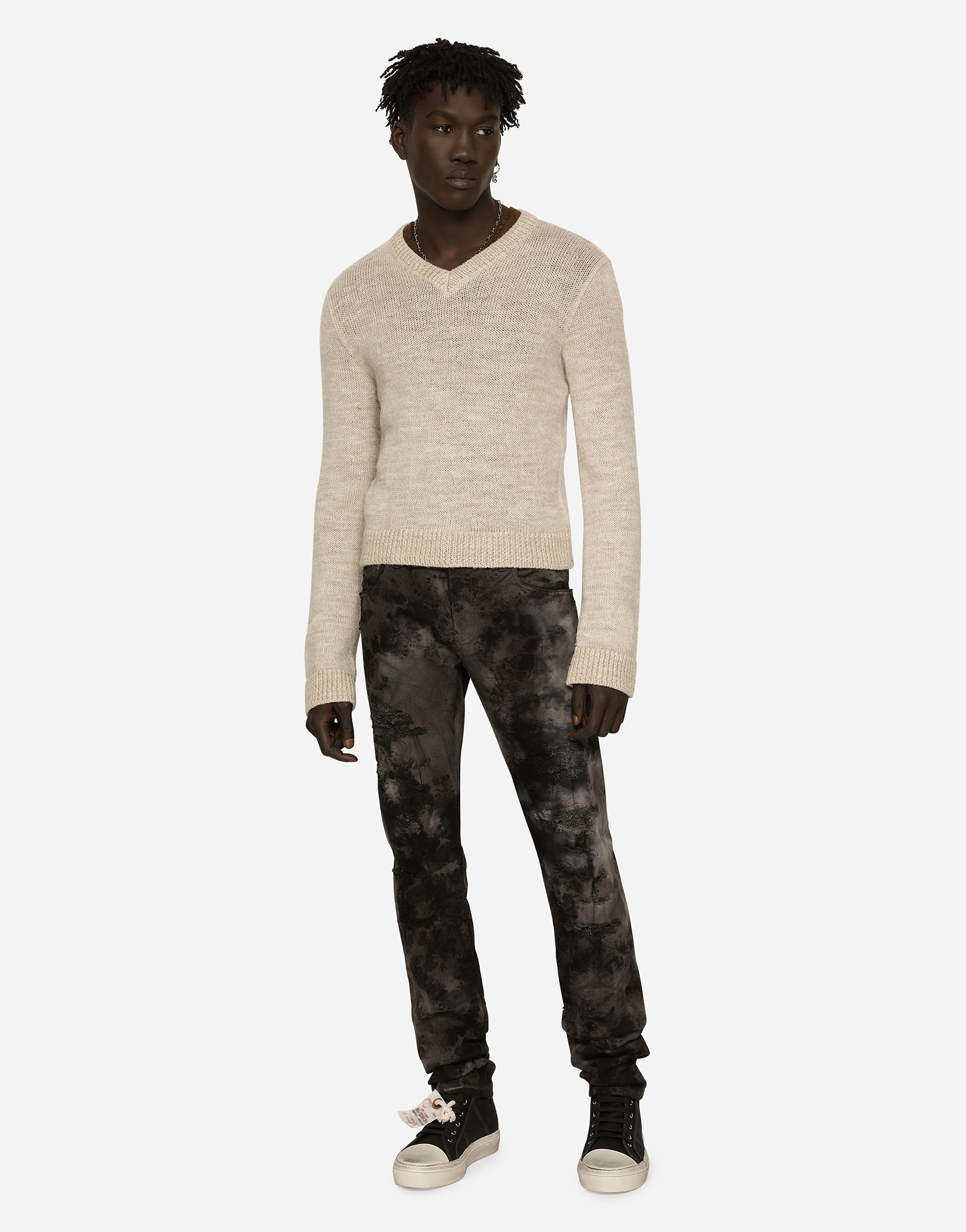 Marbled slim fit stretch jeans - 2