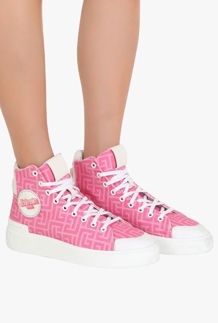 Balmain x Barbie - Pink canvas high-top B-Court sneakers - 8