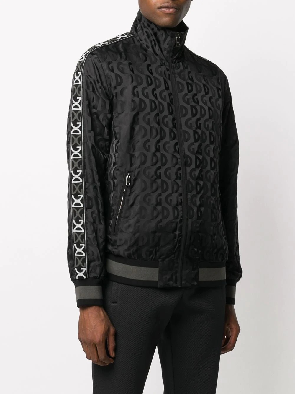 jacquard logo-tape track jacket - 3