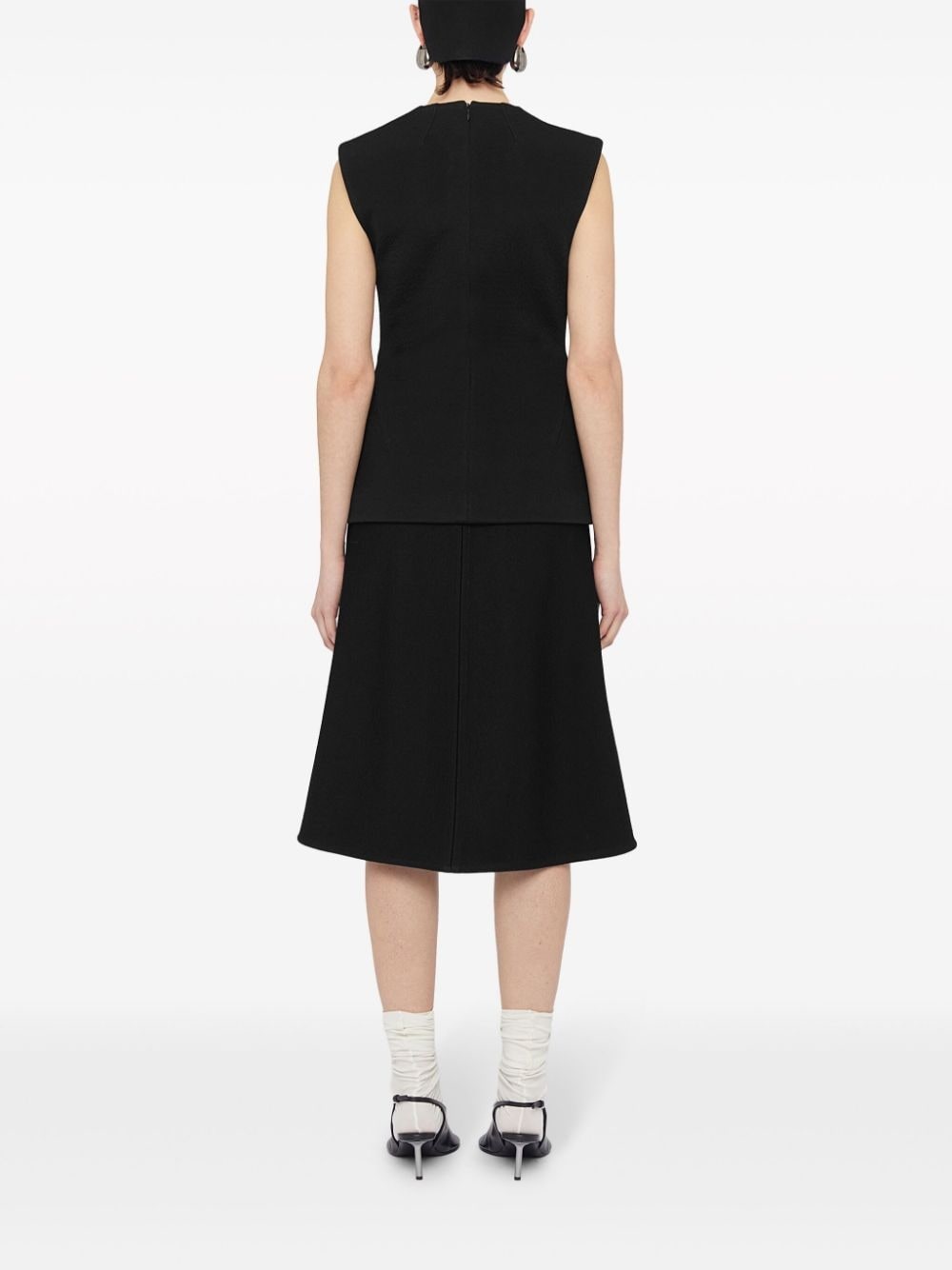 pleat-detailing sleeveless top - 3