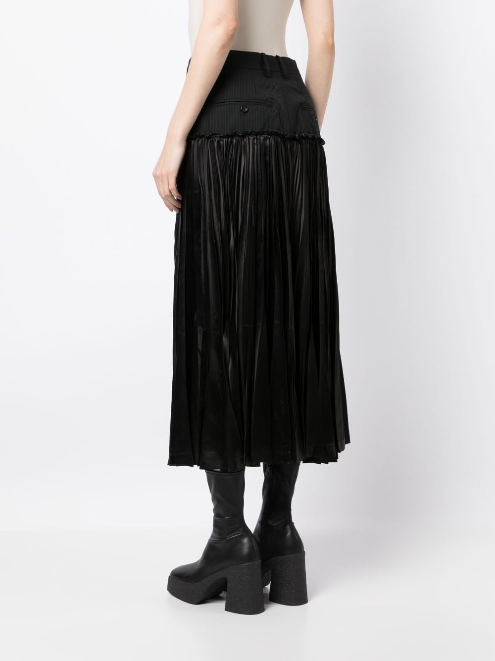 panelled pleated skirt - 4