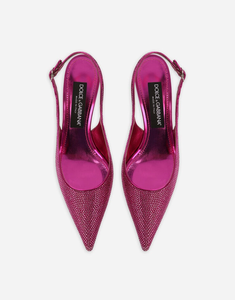 Satin slingbacks with fusible rhinestones 4