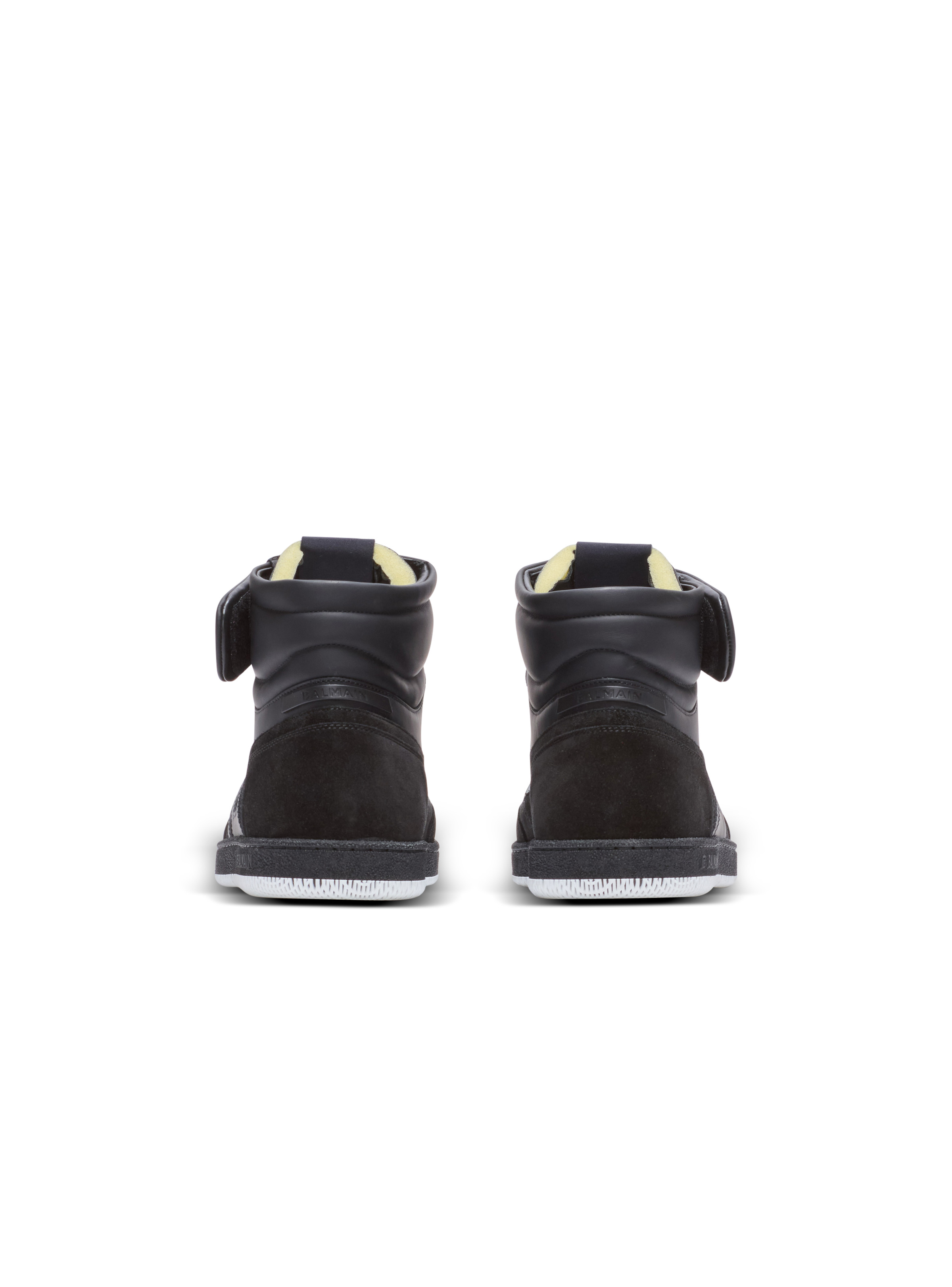 Balmain Swan Mid-Top trainers in calfskin and suede - 5