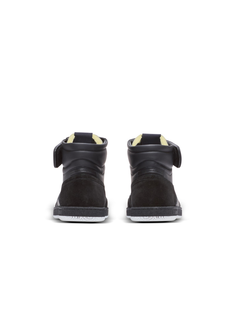 Balmain Swan Mid-Top trainers in calfskin and suede 5