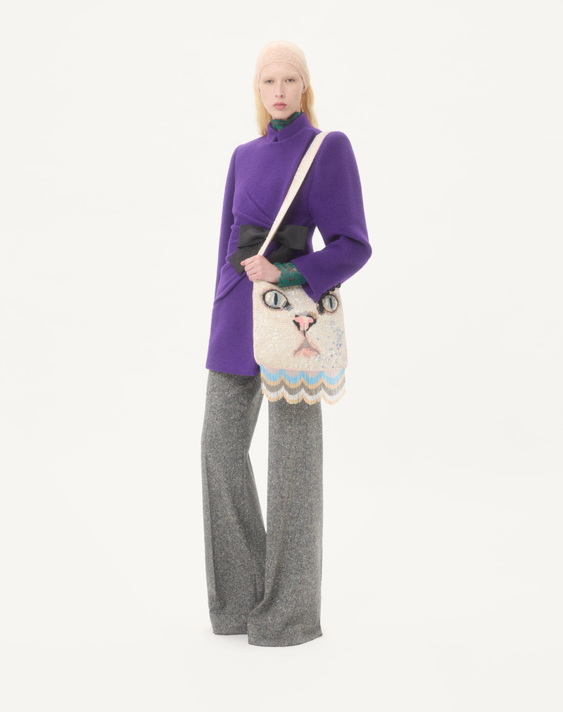 VALENTINO GARAVANI LE CHAT DE LA MAISON SHOULDER BAG EMBROIDERED WITH FRINGES 2