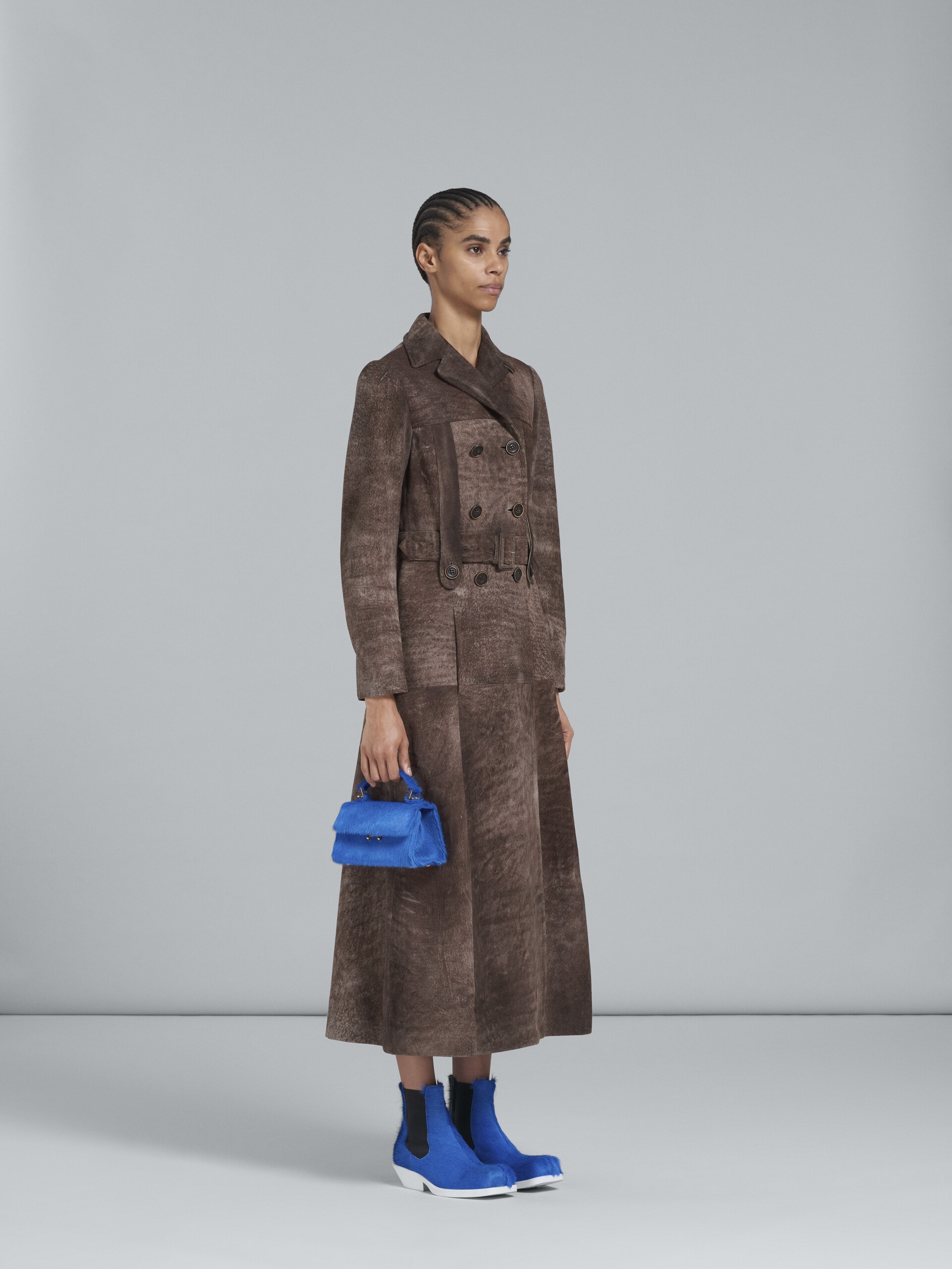 DARK BROWN LEATHER COAT - 6
