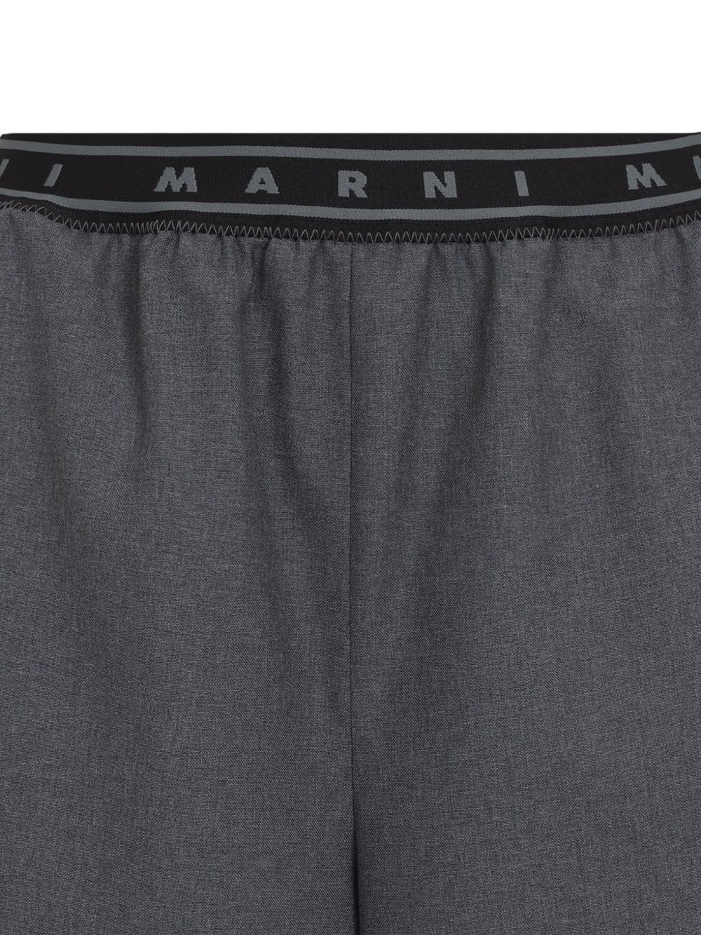 logo-band wool trousers - 3