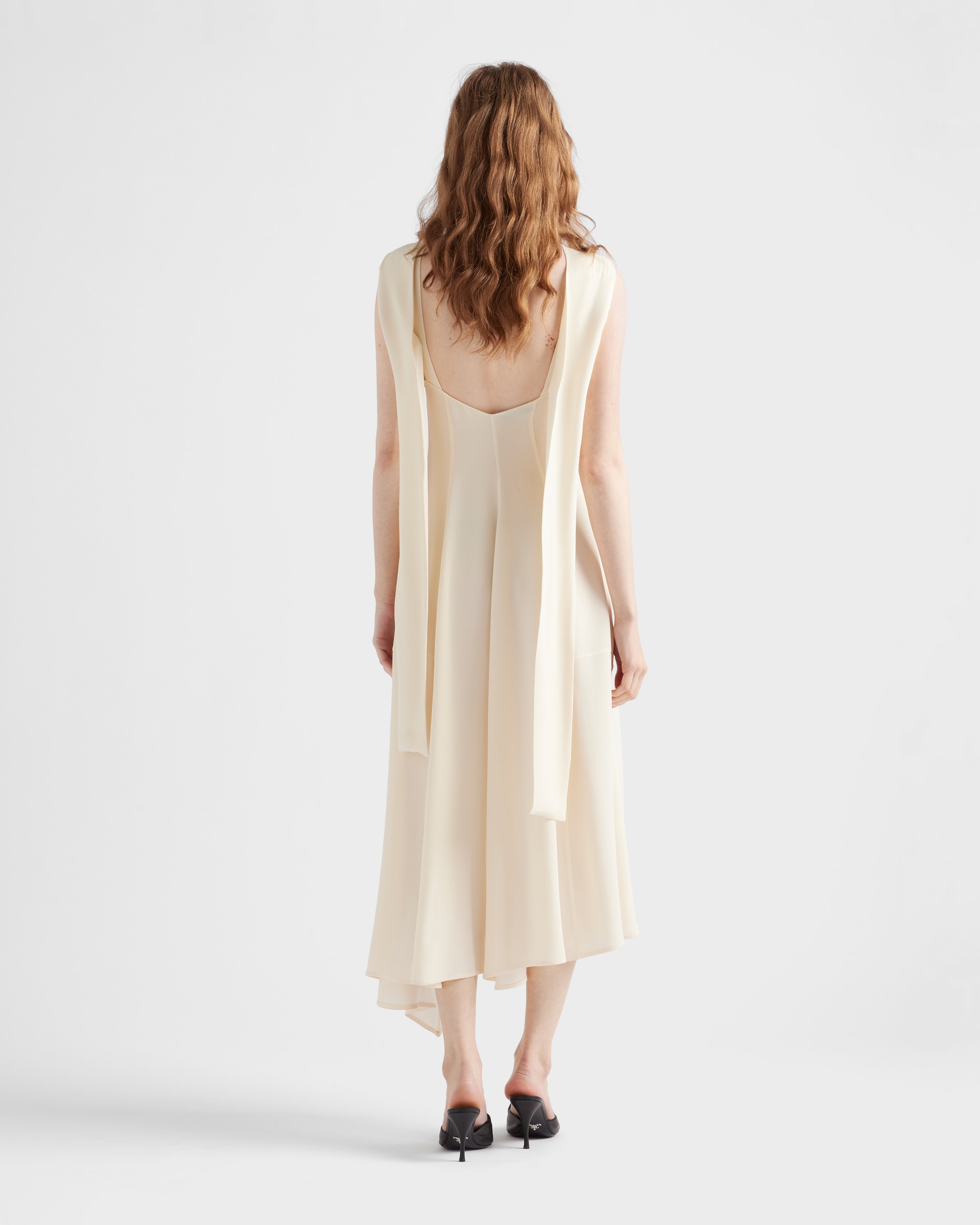Asymmetrical satin crepe dress - 5