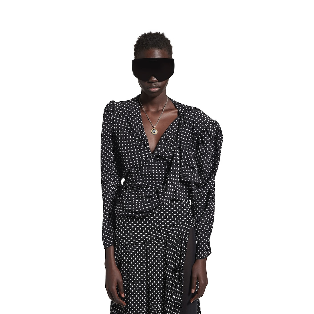 Women's Tucked-in Blouse in Black/ecru - 5