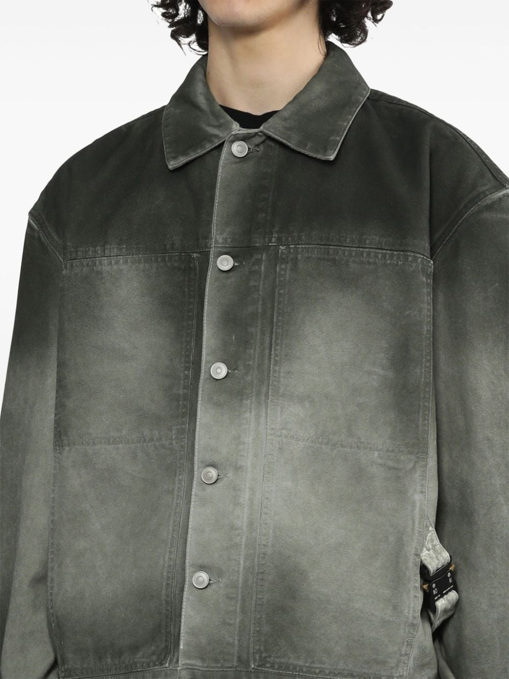 overdyed canvas shirt jacket - 5