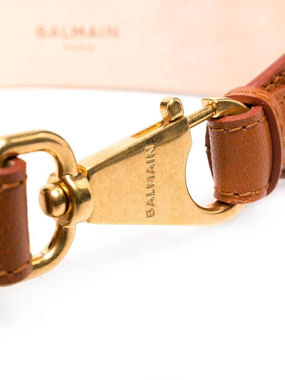 logo-stud leather clip belt - 2