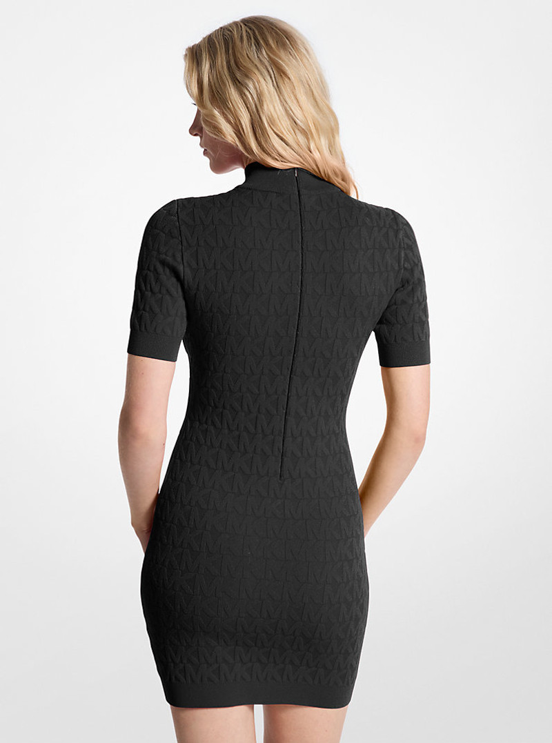 MICHAEL KORS Logo Jacquard Knit Mock Neck Dress outlook