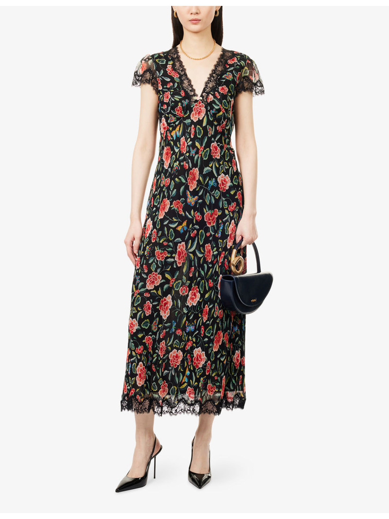 RIXO Clarice Floral Woven Midi Dress outlook