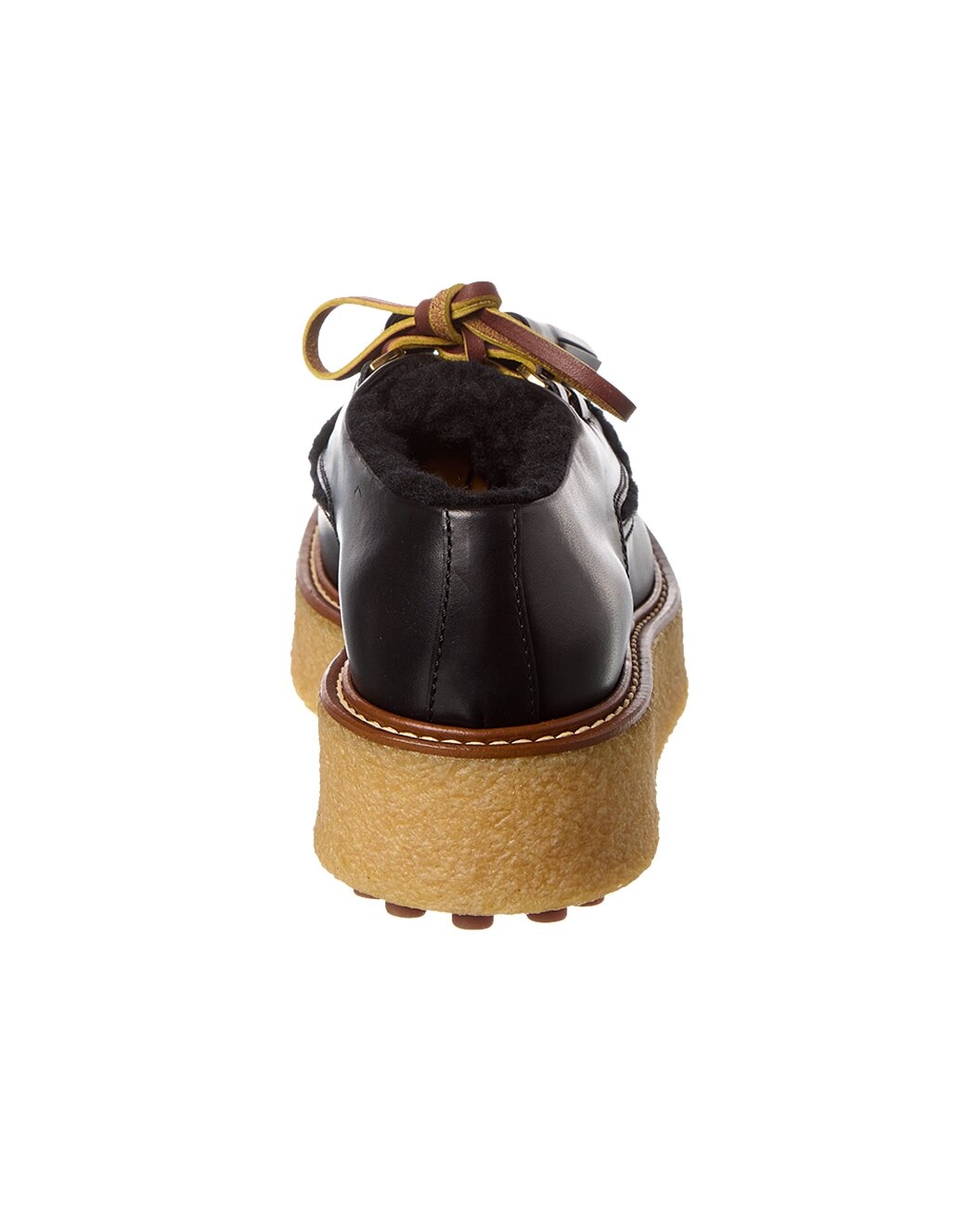 TOD’s Leather & Shearling Platform Loafer - 3