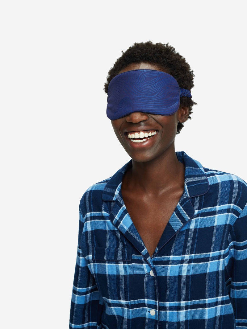 Eye Mask Paris 22 Cotton Jacquard Navy - 1