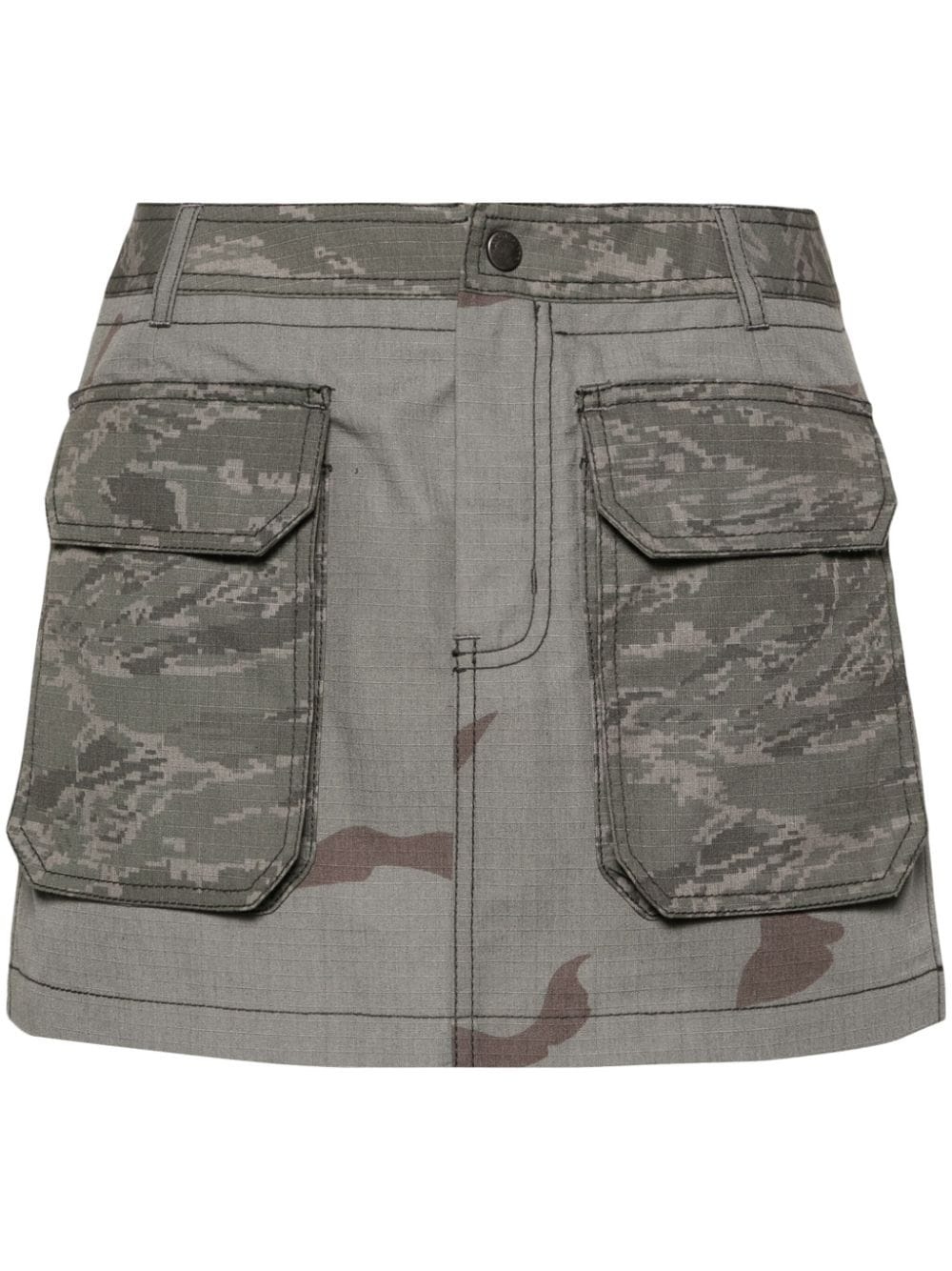 Regenerated camouflage miniskirt - 1