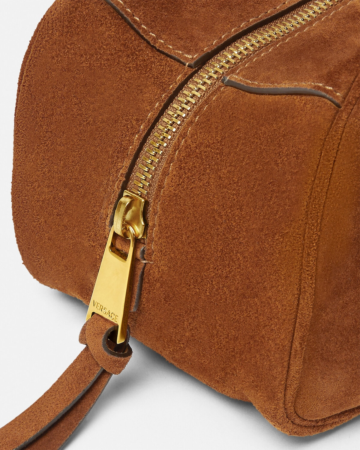 Versace Tag Suede Bowling Shoulder Bag - 5