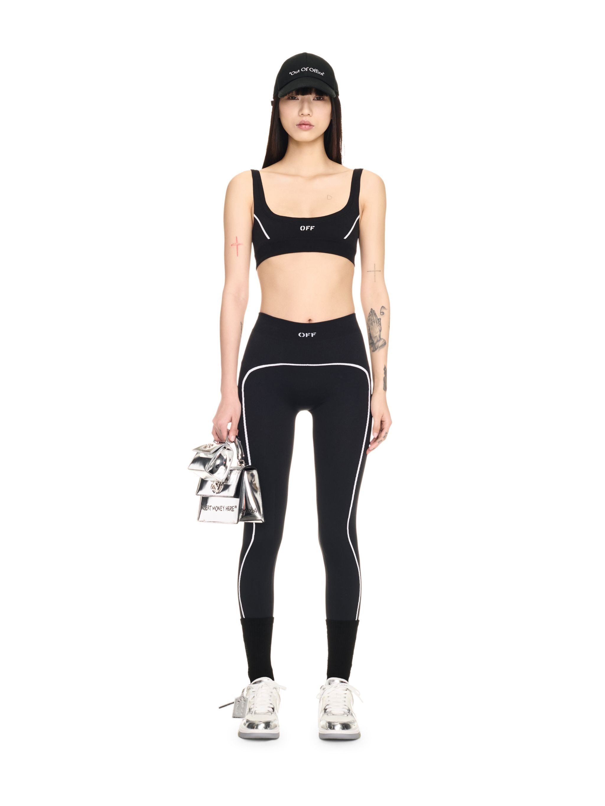 Black Stamp Seamless Leggings - 3