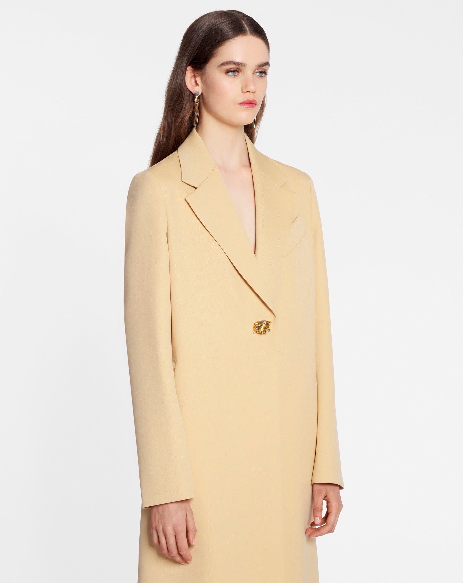 SINGLE-BREASTED TAILORED LONG COAT IN WOOL - 3