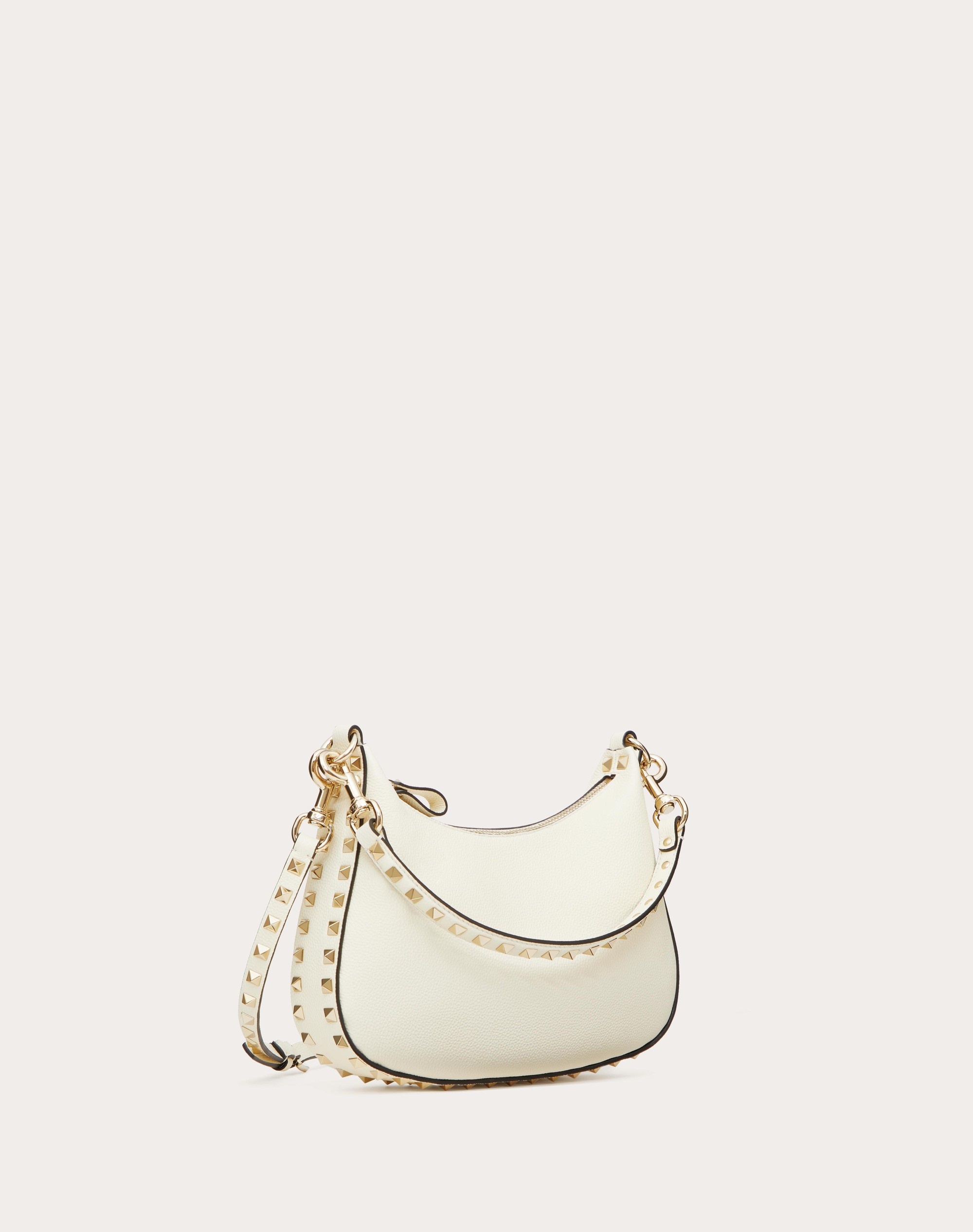 SMALL ROCKSTUD HOBO BAG IN GRAINY CALFSKIN - 3