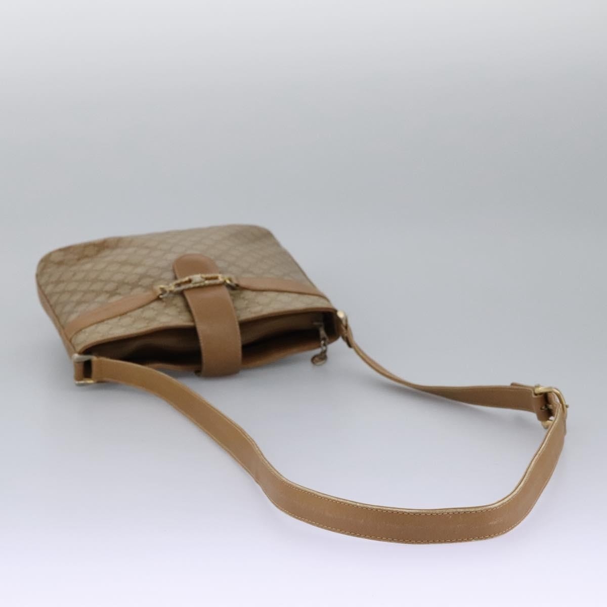 CELINE Macadam Canvas Shoulder Bag Pvc Leather Beige - 7