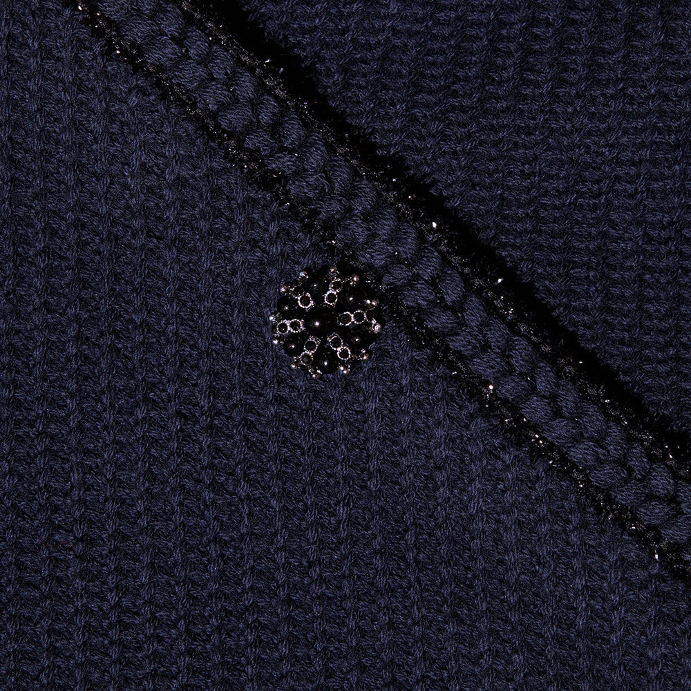 Navy Knit Cardigan - 5