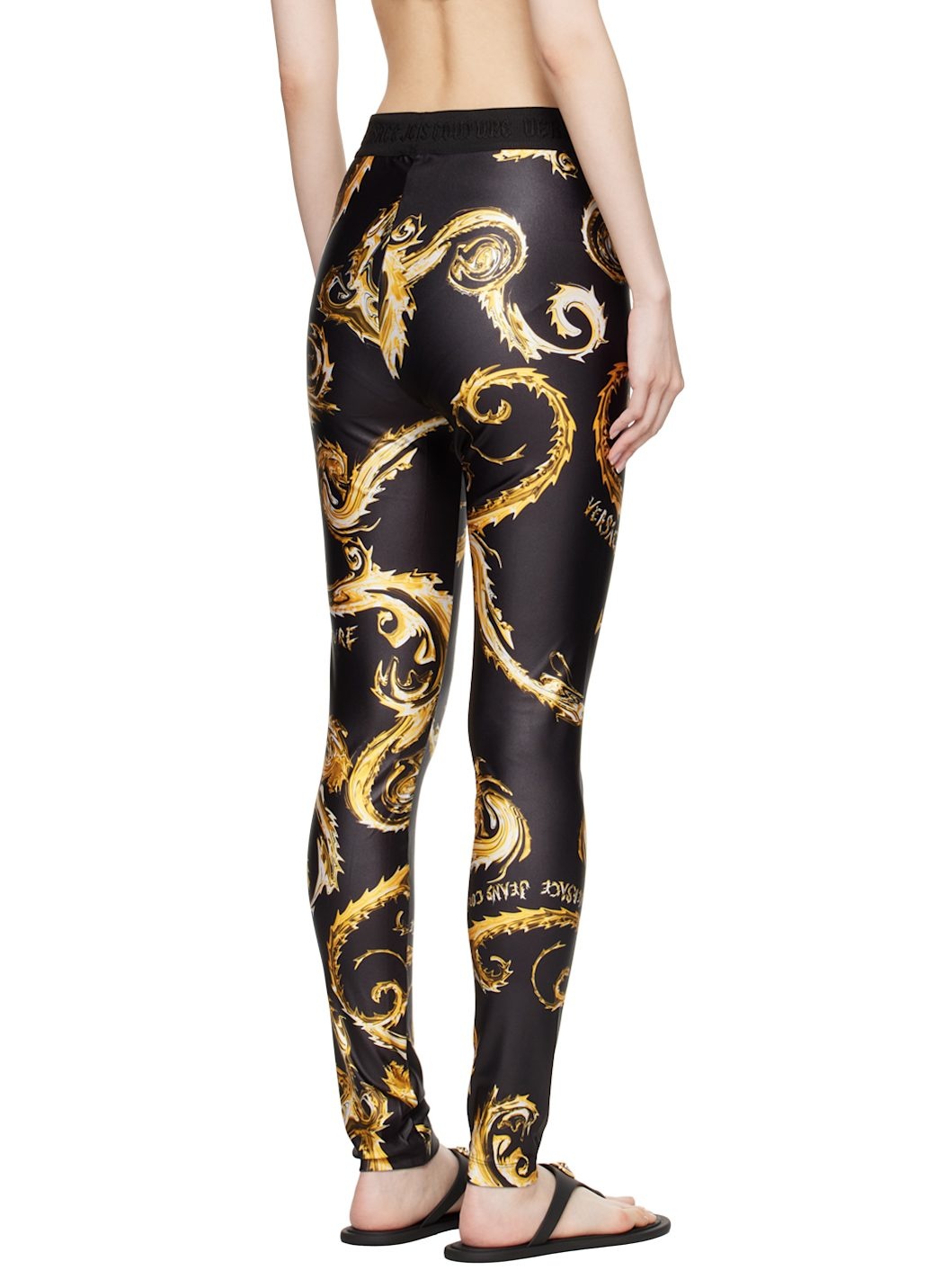 Black & Gold Chromo Couture Leggings - 3