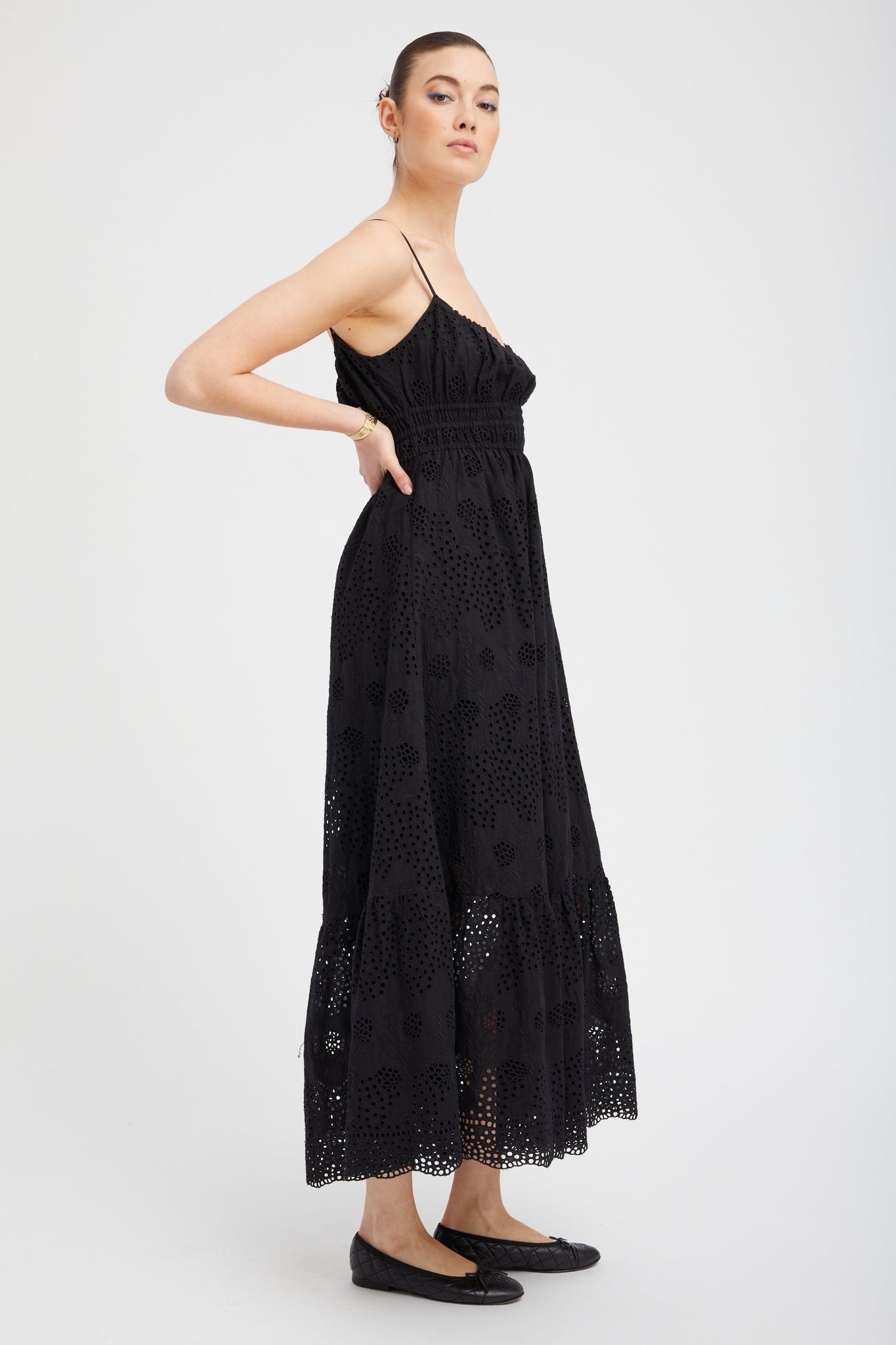 BLACK EYELET ALI MAXI DRESS - 3