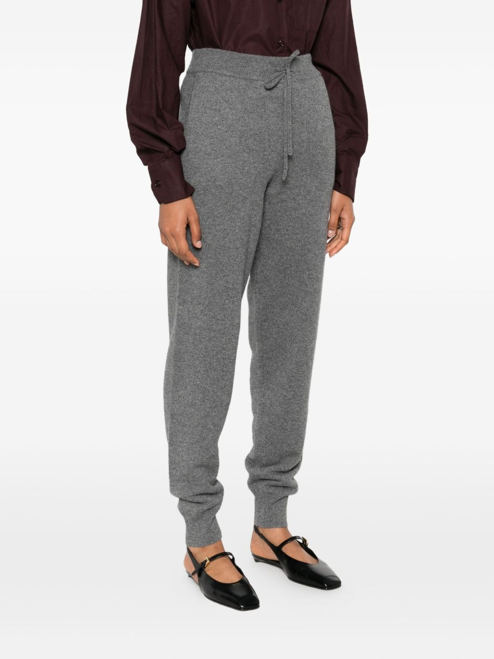 elastic-cuffed cashmere trousers - 3