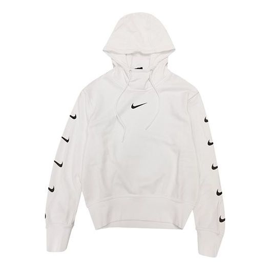 (WMNS) Nike Knit Logo Sports Hoodie 'White' CD9032-100 - 1