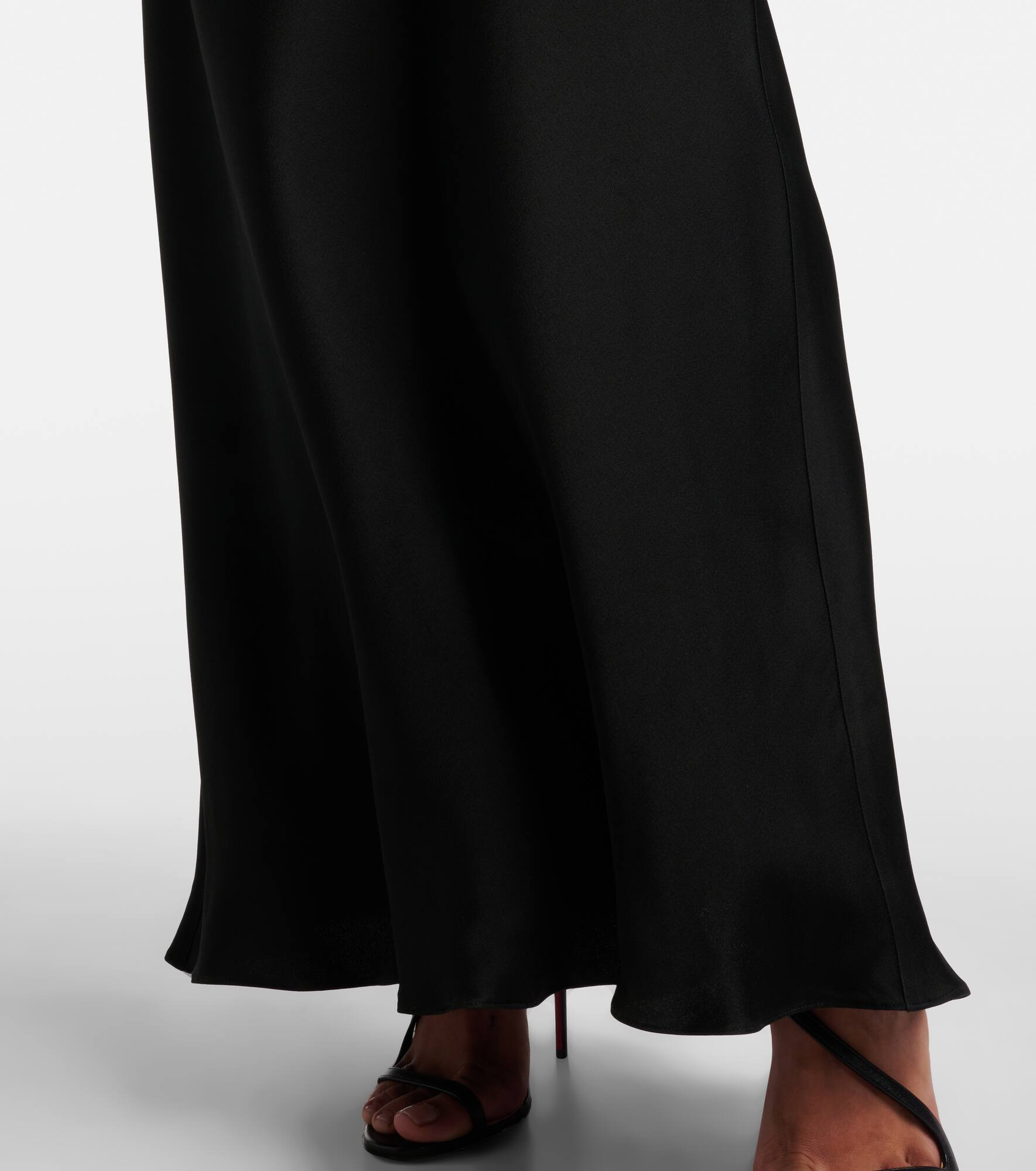 Bird satin maxi dress - 6