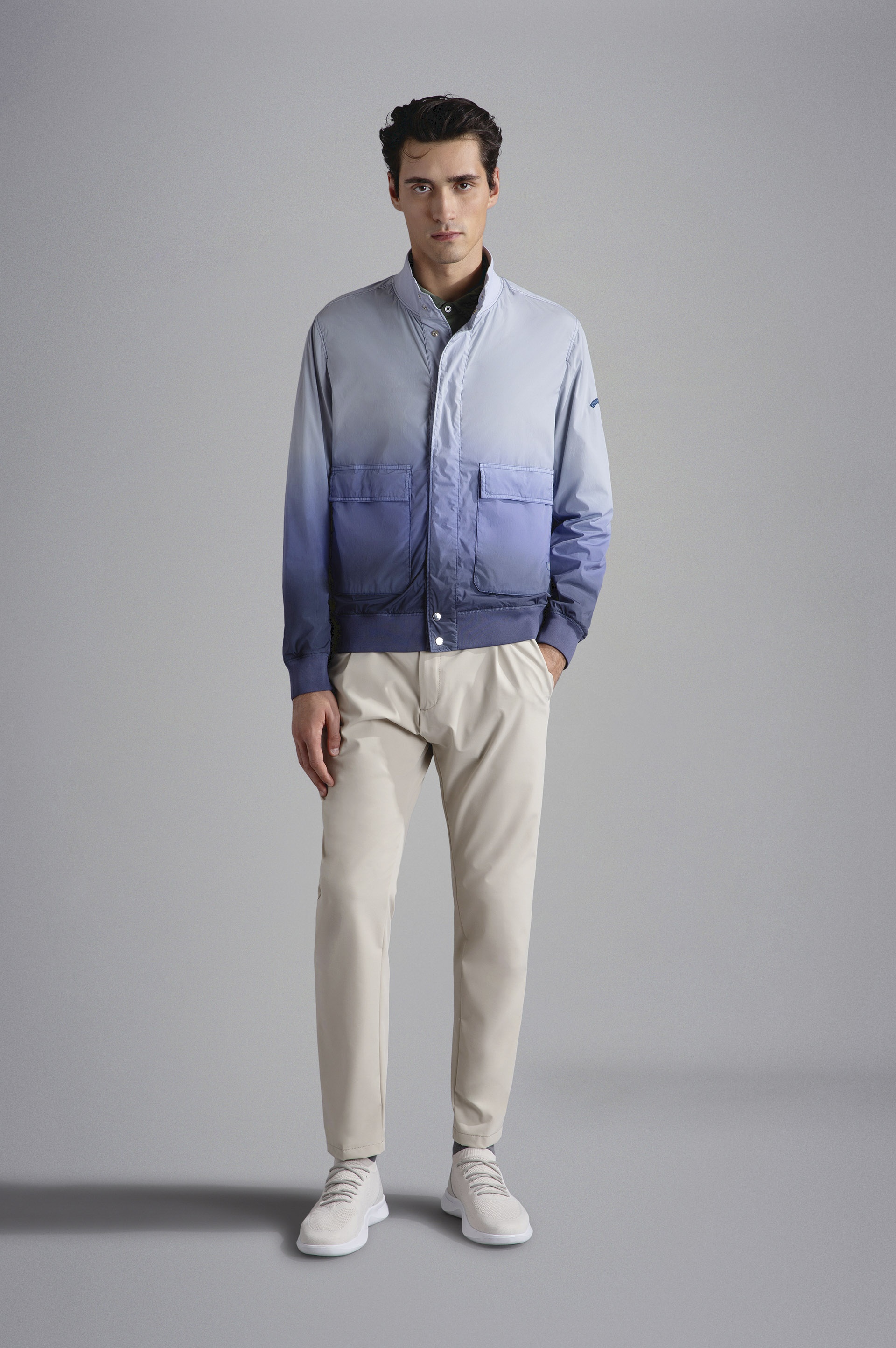 GARMENT DYED FADED STRETCH ECONYL® BOMBER JACKET - 2