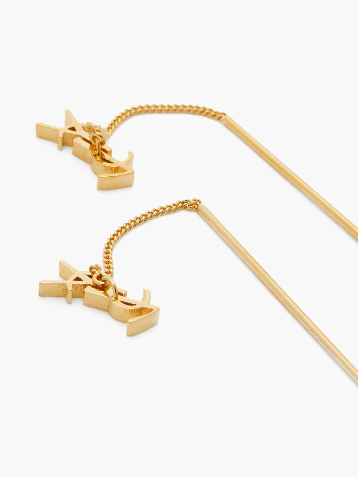 YSL-logo drop earrings - 4