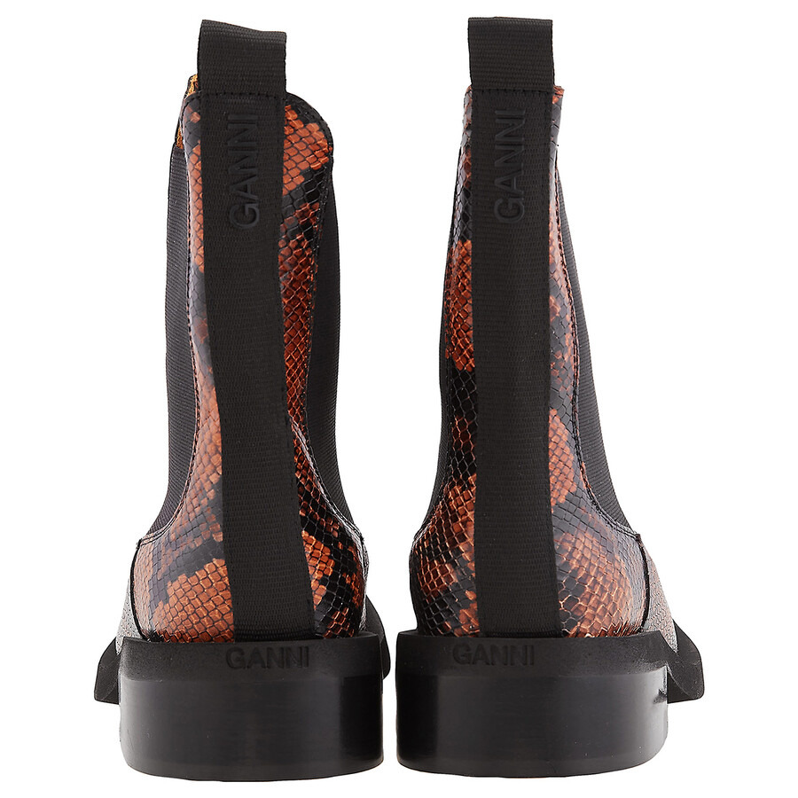 Ganni Ladies Embossed Snake Chelsea Boots - 4